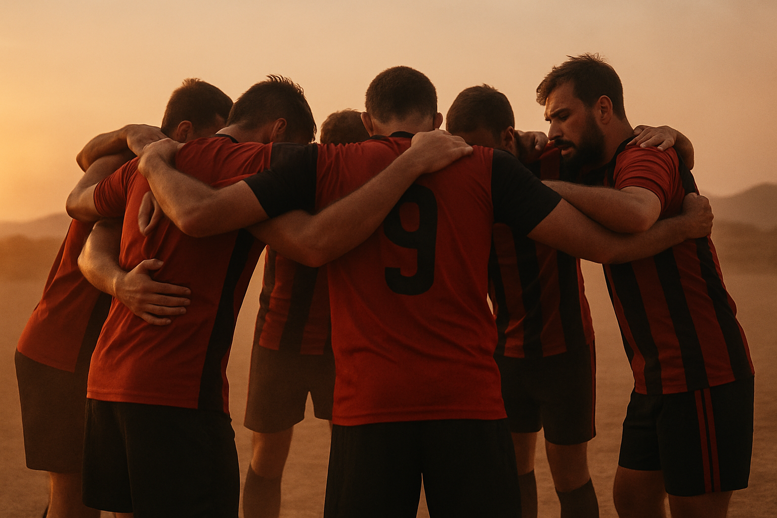 El equipo unido antes del partido